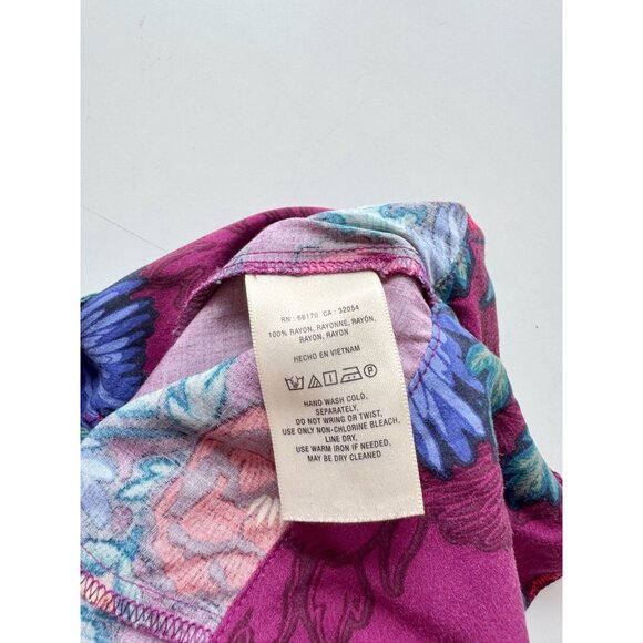 MOULINETTE SOEURS x ANTHROPOLOGIE Maisie Purple Floral Wrap Blouse Top, Size 4 - Picture 12 of 13